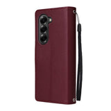 Samsung Galaxy Z Fold6 - EIDERWOOD Kunstlæder Flip Cover - Mørkerød