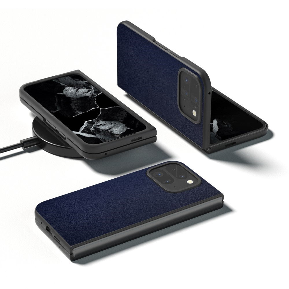 EIDERWOOD Google Pixel 9 Pro Fold (5G) bakdeksel i vegansk skinn - mørkeblå