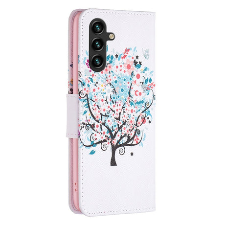 EIDERWOOD Samsung Galaxy A16 Leather Flip Cover m. Lommebok og trykk - fargerikt tre