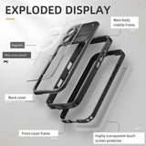 iPhone 16 vanntett håndverker plastdeksel m. Skjermbeskytter og stropp - MagSafe-kompatibel - Gjennomsiktig / Svart