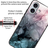 EIDERWOOD iPhone 16 plastbakdeksel m. Bakside i glass - Blå / Rosa Himmel