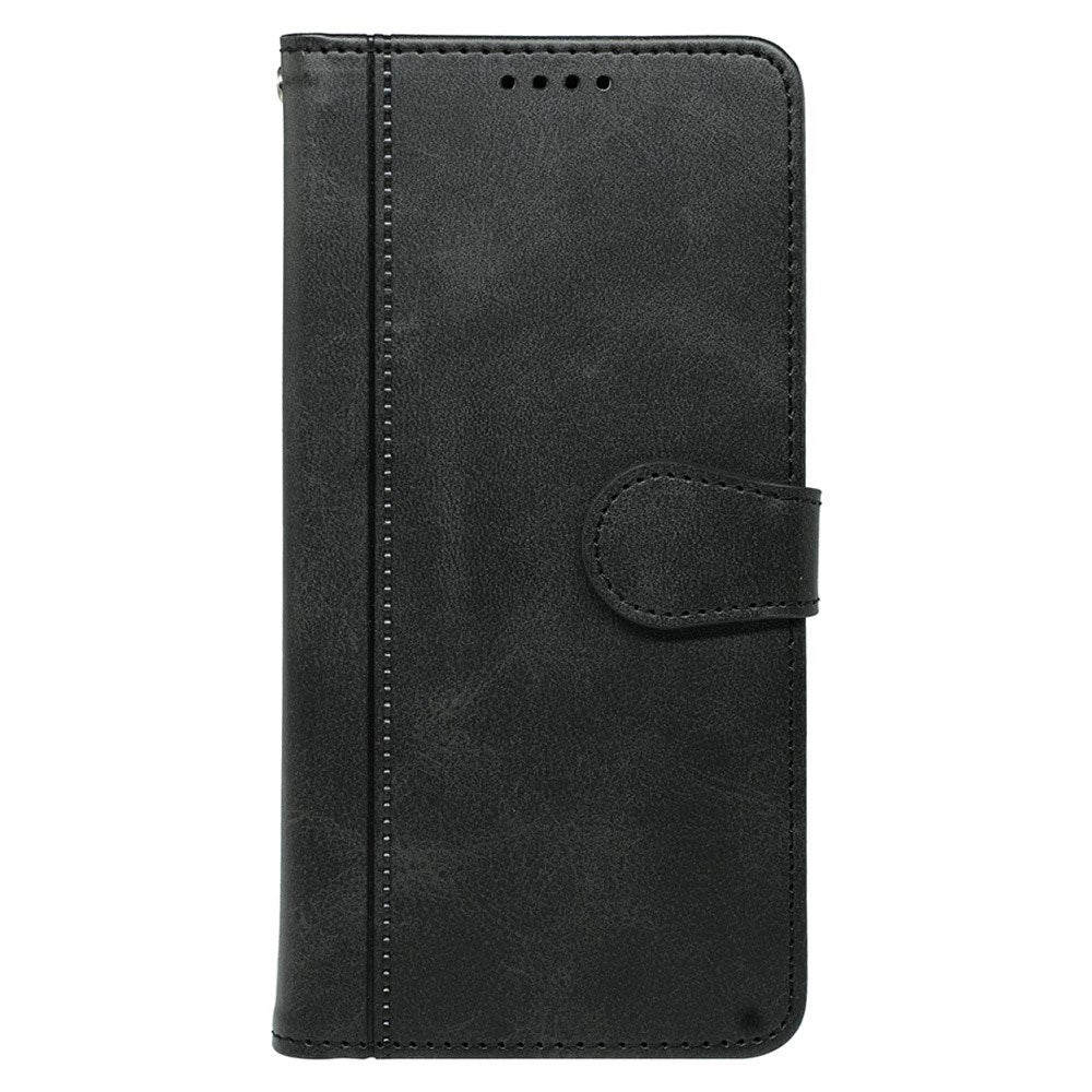 EIDERWOOD iPhone 16 Pro Leather Flip Cover m. Stativ og lommebok - Svart