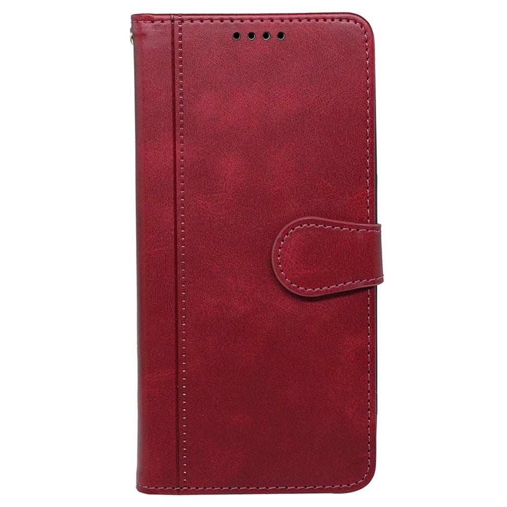 EIDERWOOD iPhone 16 Pro Leather Flip Cover m. Stativ og lommebok - Rød