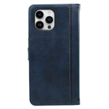 EIDERWOOD iPhone 16 Pro Leather Flip Cover m. Stativ og lommebok - Blå