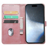 EIDERWOOD iPhone 16 Pro Leather Flip Cover m. Stativ og lommebok - Rose gull
