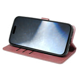 EIDERWOOD iPhone 16 Pro Leather Flip Cover m. Stativ og lommebok - Rose gull