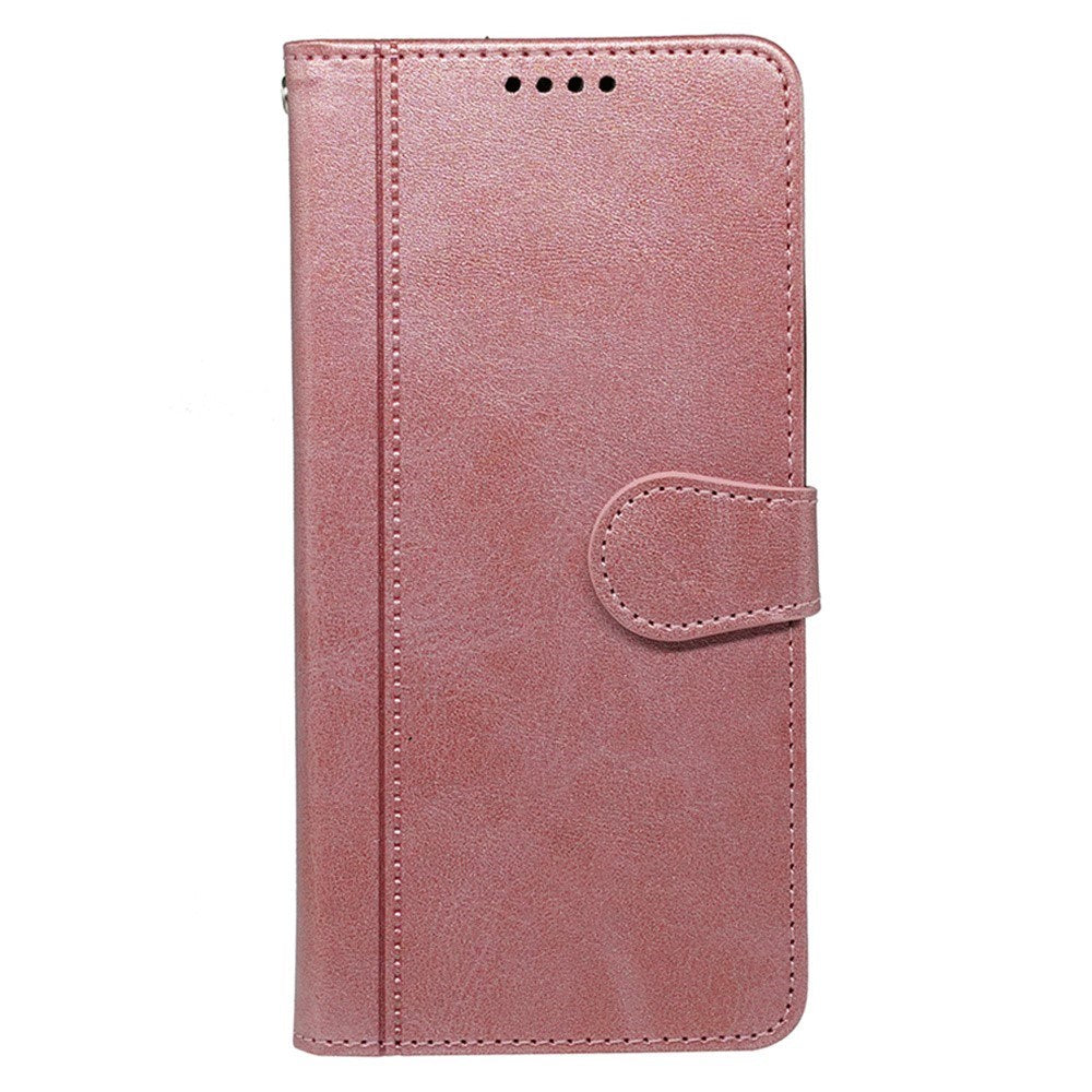 EIDERWOOD iPhone 16 Pro Leather Flip Cover m. Stativ og lommebok - Rose gull