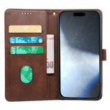 EIDERWOOD iPhone 16 Pro Leather Flip Cover m. Stativ og lommebok - Brun