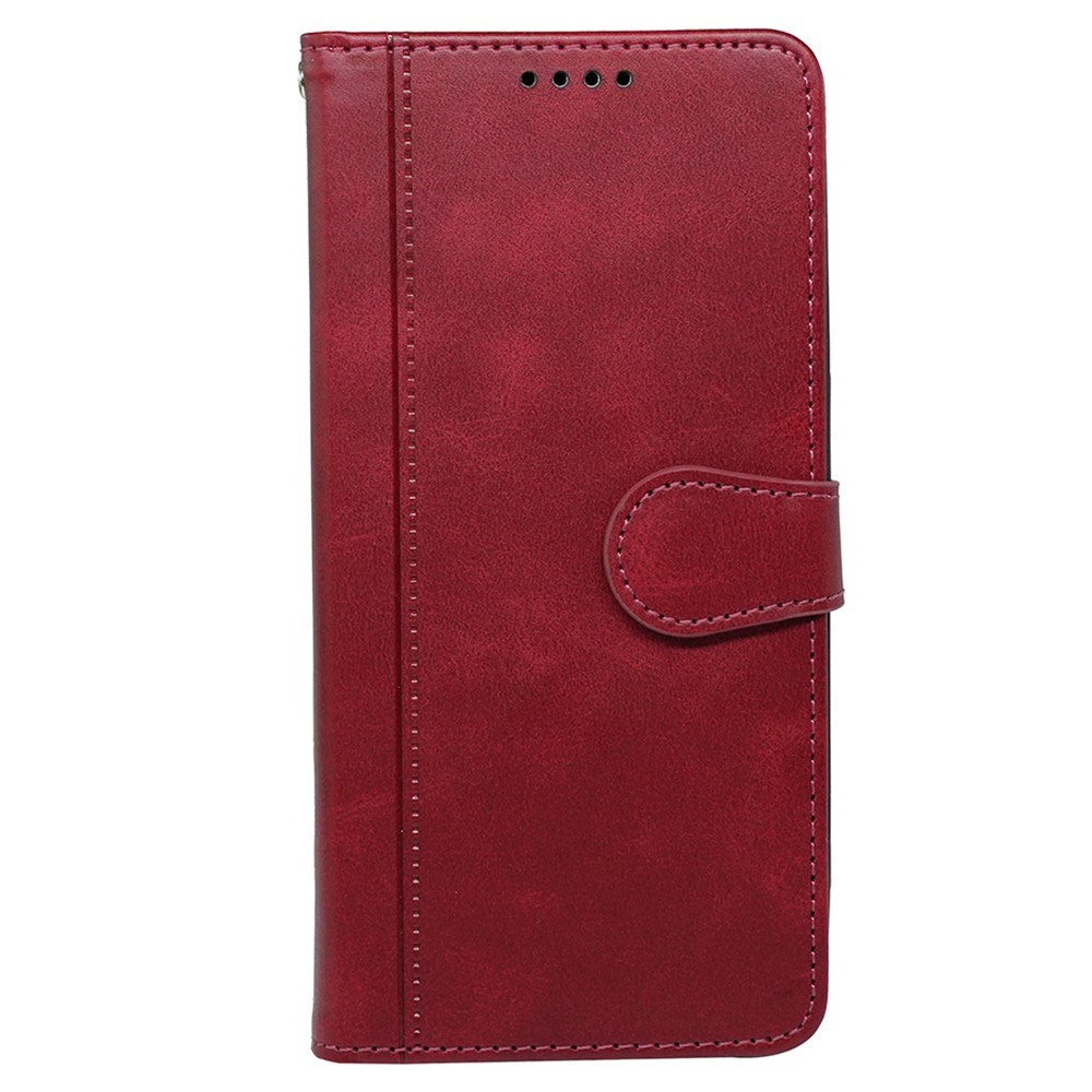 EIDERWOOD iPhone 16 Leather Flip Cover m. Stativ og lommebok - Rød