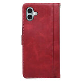 EIDERWOOD iPhone 16 Leather Flip Cover m. Stativ og lommebok - Rød