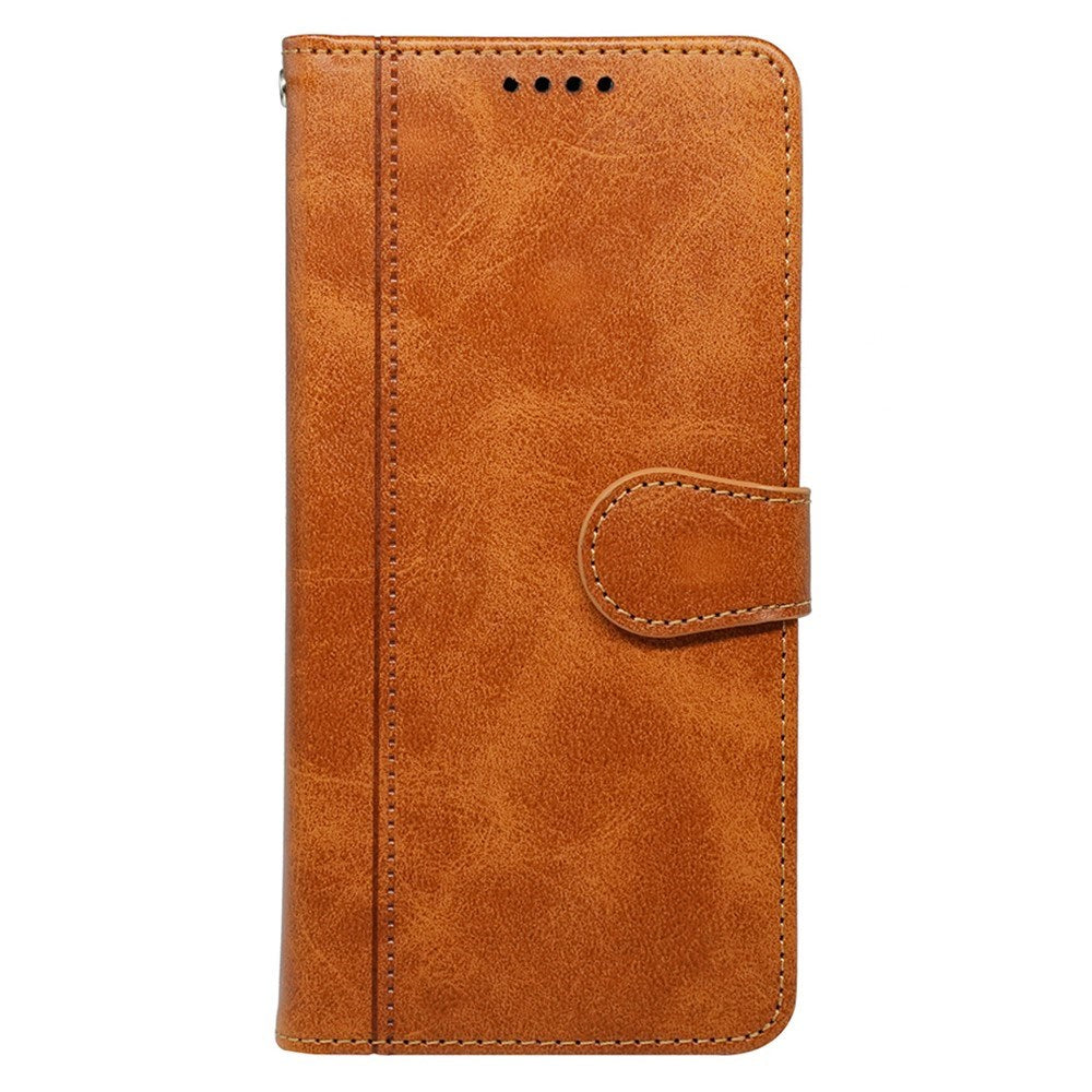 EIDERWOOD iPhone 16 Leather Flip Cover m. Stativ og lommebok - Lysebrun