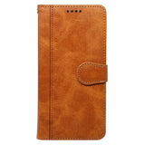 EIDERWOOD iPhone 16 Leather Flip Cover m. Stativ og lommebok - Lysebrun