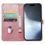 EIDERWOOD iPhone 16 Leather Flip Cover m. Stativ og lommebok - Rose gull