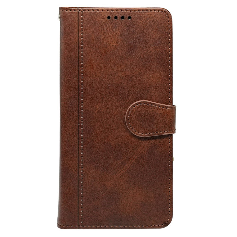 EIDERWOOD iPhone 16 Leather Flip Cover m. Stativ og lommebok - Brun
