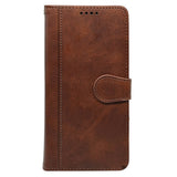 EIDERWOOD iPhone 16 Leather Flip Cover m. Stativ og lommebok - Brun