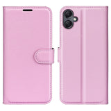 EIDERWOOD Samsung Galaxy A06 Litchi Læder Flip Cover inkl. Kortholder - Lyserød