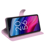 EIDERWOOD TCL 505 Kunstlæder Flip Cover m. Kortholder - Lyserød