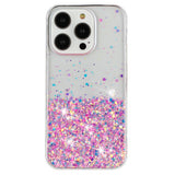 iPhone 16 Pro Max EIDERWOOD Fleksibelt Plast Glitter Bagside Cover - Gennemsigtig / Lyserød