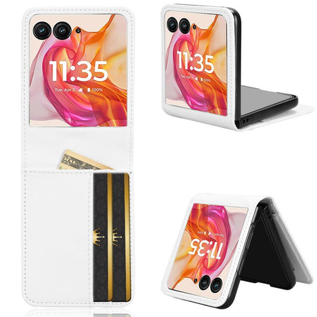 EIDERWOOD Motorola Razr 50 Ultra 5G deksel i kunstskinn m. Kortholder - Hvit