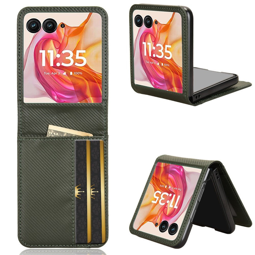 EIDERWOOD Motorola Razr 50 Ultra 5G deksel i kunstskinn m. Kortholder - Grønn