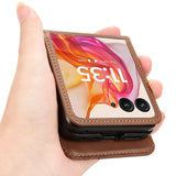 EIDERWOOD Motorola Razr 50 Ultra 5G deksel i kunstskinn m. Kortholder - Brun