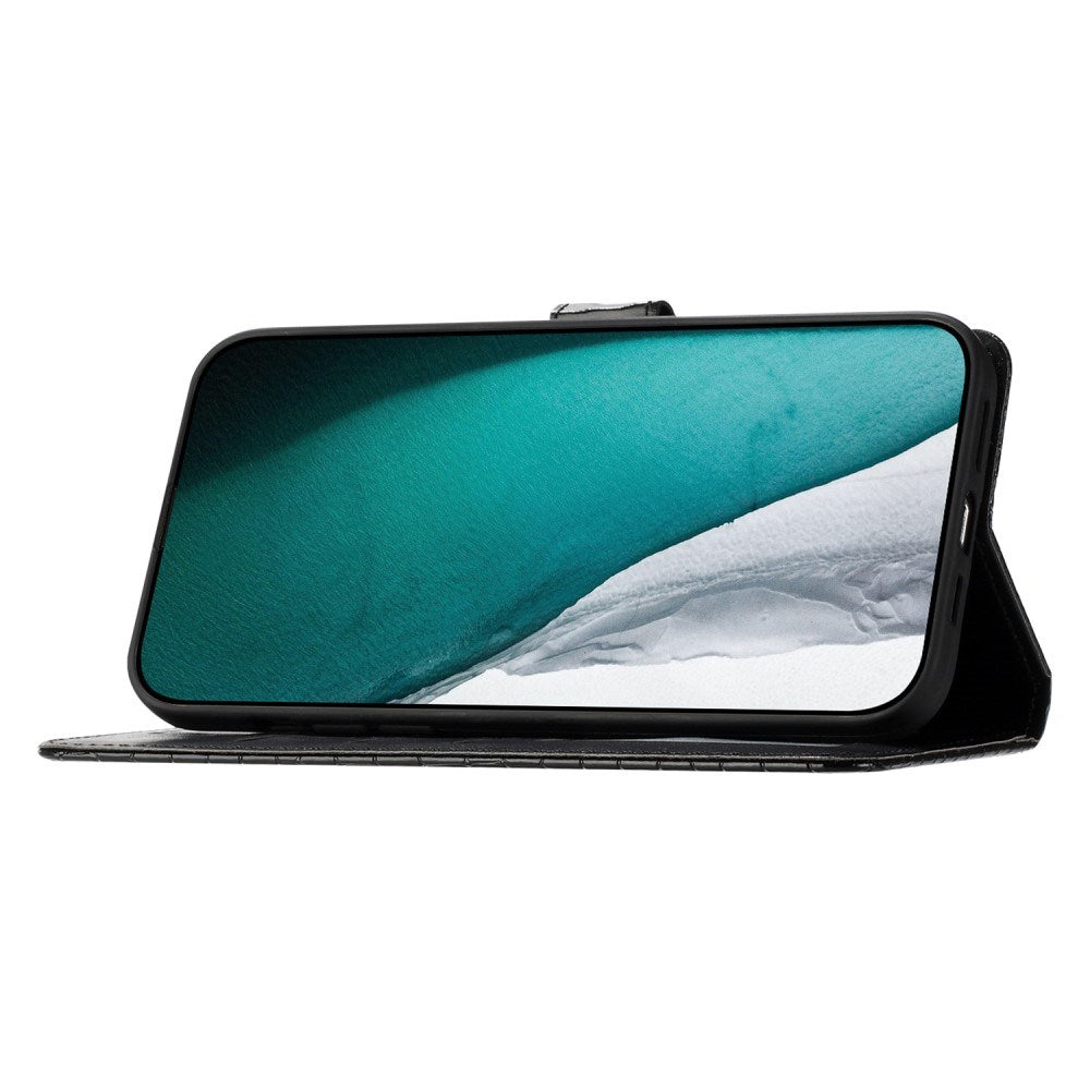 EIDERWOOD Samsung Galaxy A06 Mobil Flip Deksel m. Crocodile Texture - Vegansk skinn - Svart