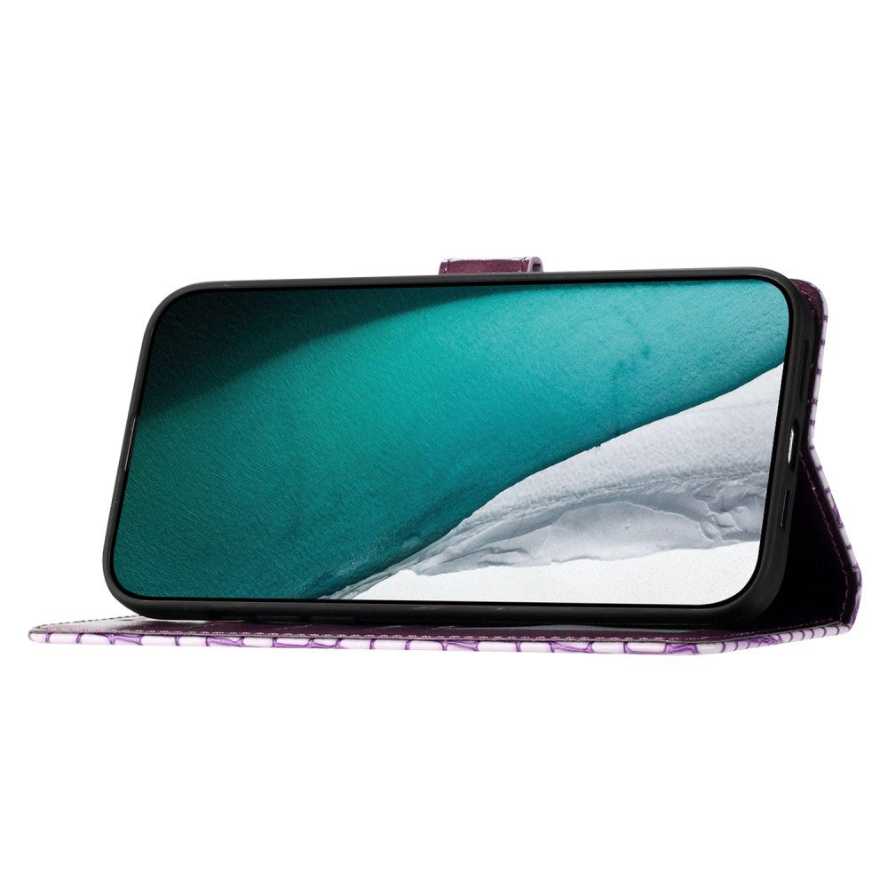 EIDERWOOD Samsung Galaxy A06 Mobil Flip Deksel m. Krokodilletekstur - Vegansk skinn - Lilla