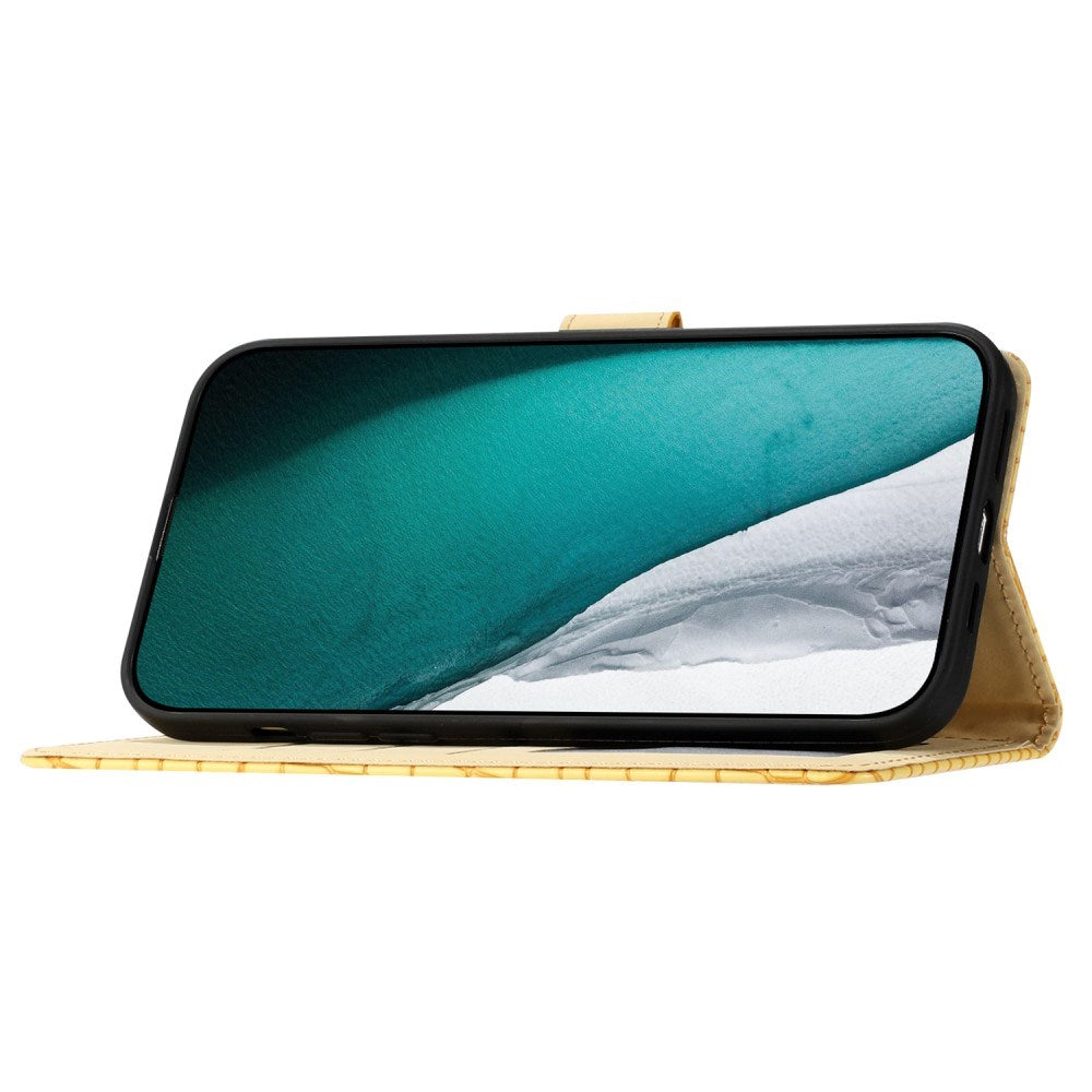 EIDERWOOD Samsung Galaxy A06 Mobil Flip Deksel m. Crocodile Texture - Vegansk skinn - Gult