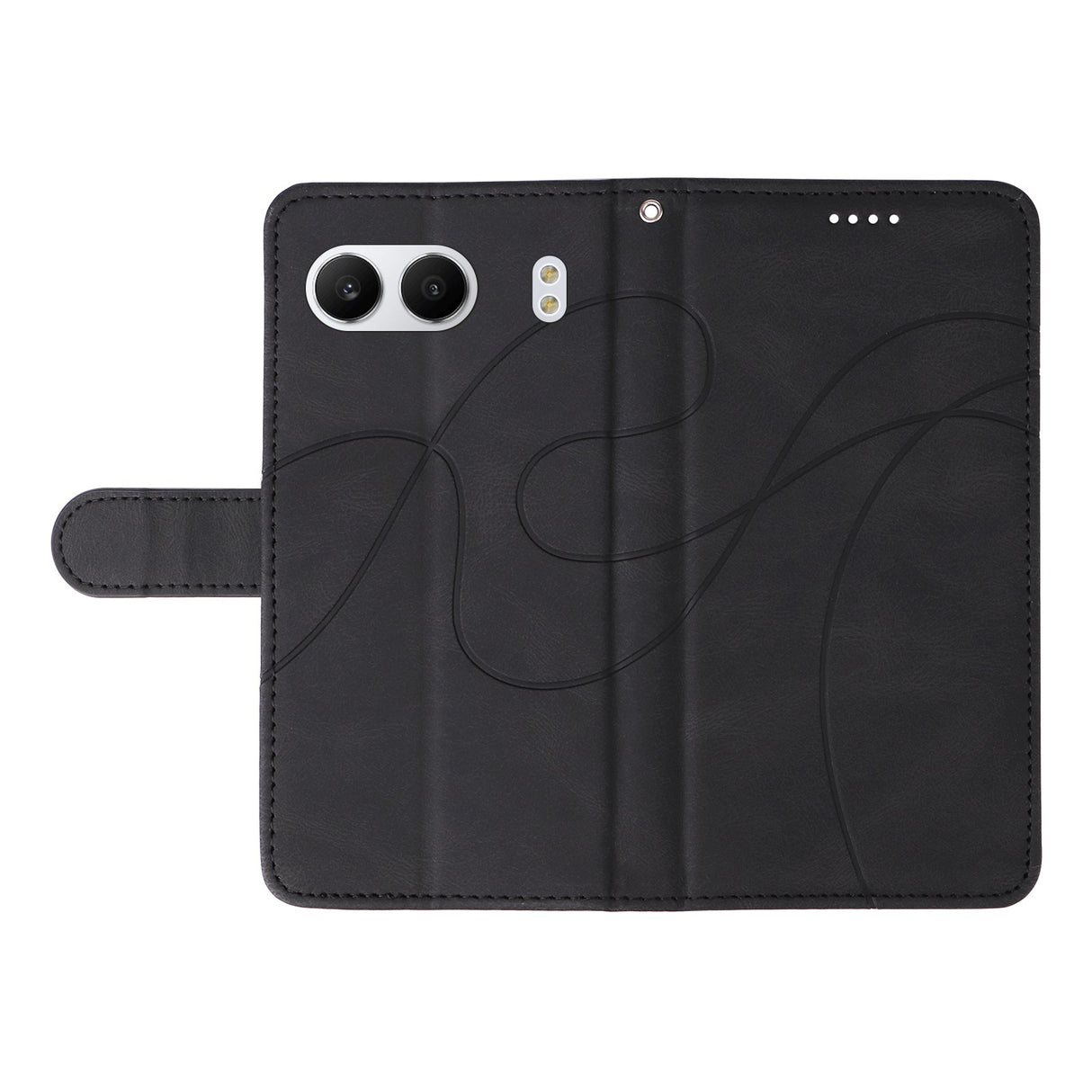 OnePlus Nord 4 - EIDERWOOD mønstret skinndeksel m. Lommebok og stropp - Svart