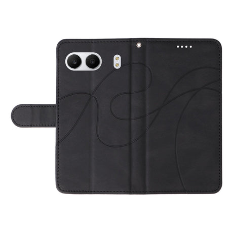 OnePlus Nord 4 - EIDERWOOD mønstret skinndeksel m. Lommebok og stropp - Svart