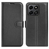 Honor X6b - EIDERWOOD Faux Leather Flip Cover m. Kortholder og stativfunksjon - svart