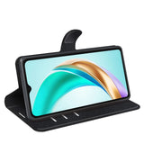 Honor X6b - EIDERWOOD Faux Leather Flip Cover m. Kortholder og stativfunksjon - svart