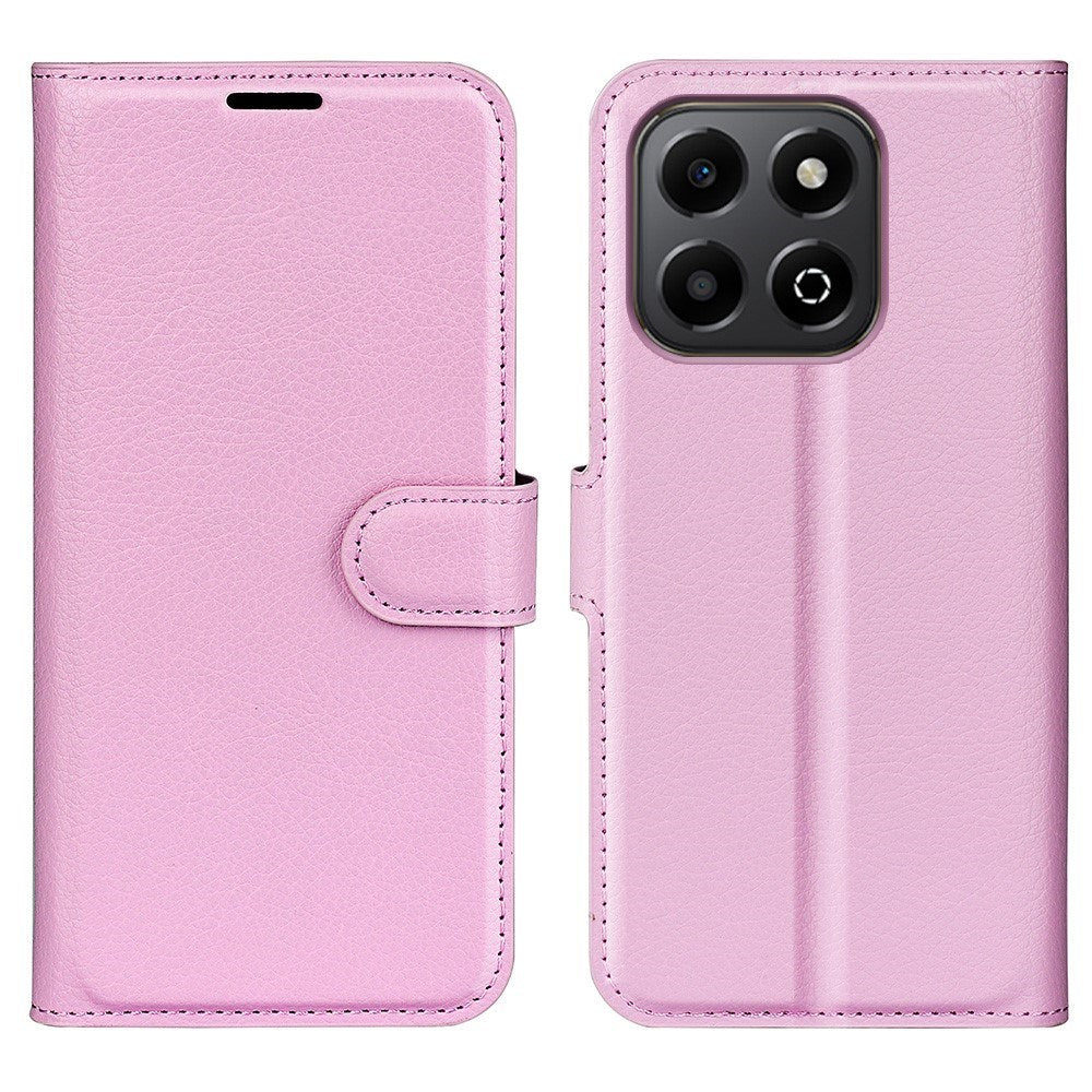 Honor X6b - EIDERWOOD Faux Leather Flip Cover m. Kortholder og stativfunksjon - Rosa