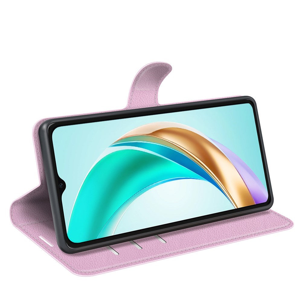 Honor X6b - EIDERWOOD Faux Leather Flip Cover m. Kortholder og stativfunksjon - Rosa