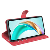 Honor X6b - EIDERWOOD Faux Leather Flip Cover m. Kortholder og stativfunksjon - rød