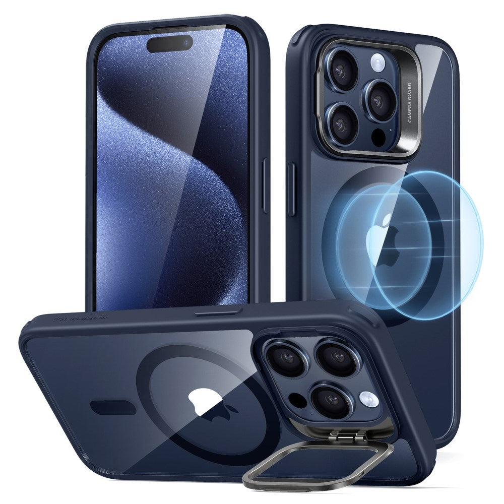 iPhone 16 ESR Kickstand Hybrid Bakdeksel - MagSafe-kompatibel - Gjennomsiktig / Blå