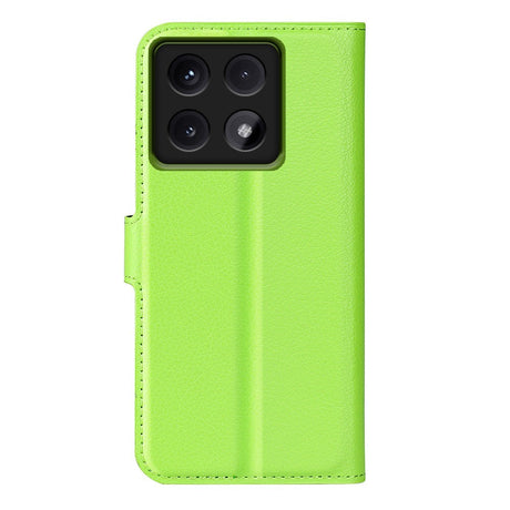 EIDERWOOD Xiaomi 14T Litchi Leather Flip Cover m. Lommebok - Grønn
