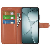 EIDERWOOD Xiaomi 14T Litchi Leather Flip Cover m. Lommebok - Brun