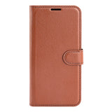 EIDERWOOD Xiaomi 14T Litchi Leather Flip Cover m. Lommebok - Brun