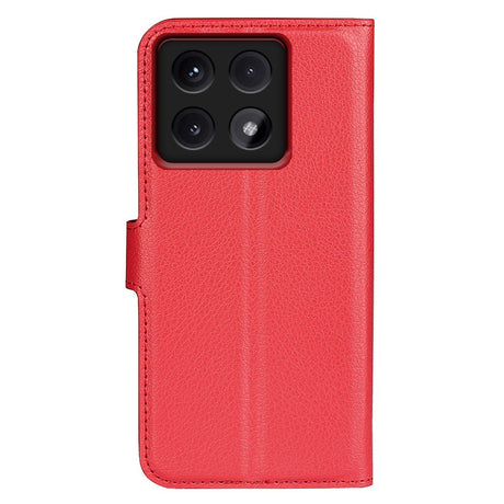 EIDERWOOD Xiaomi 14T Pro Litchi Leather Flip Cover m. Lommebok - Rød