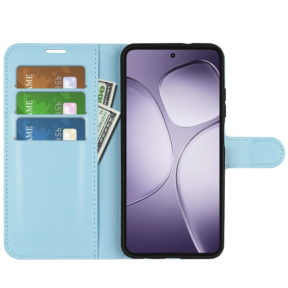 EIDERWOOD Xiaomi 14T Pro Litchi Leather Flip Cover m. Lommebok - Blå