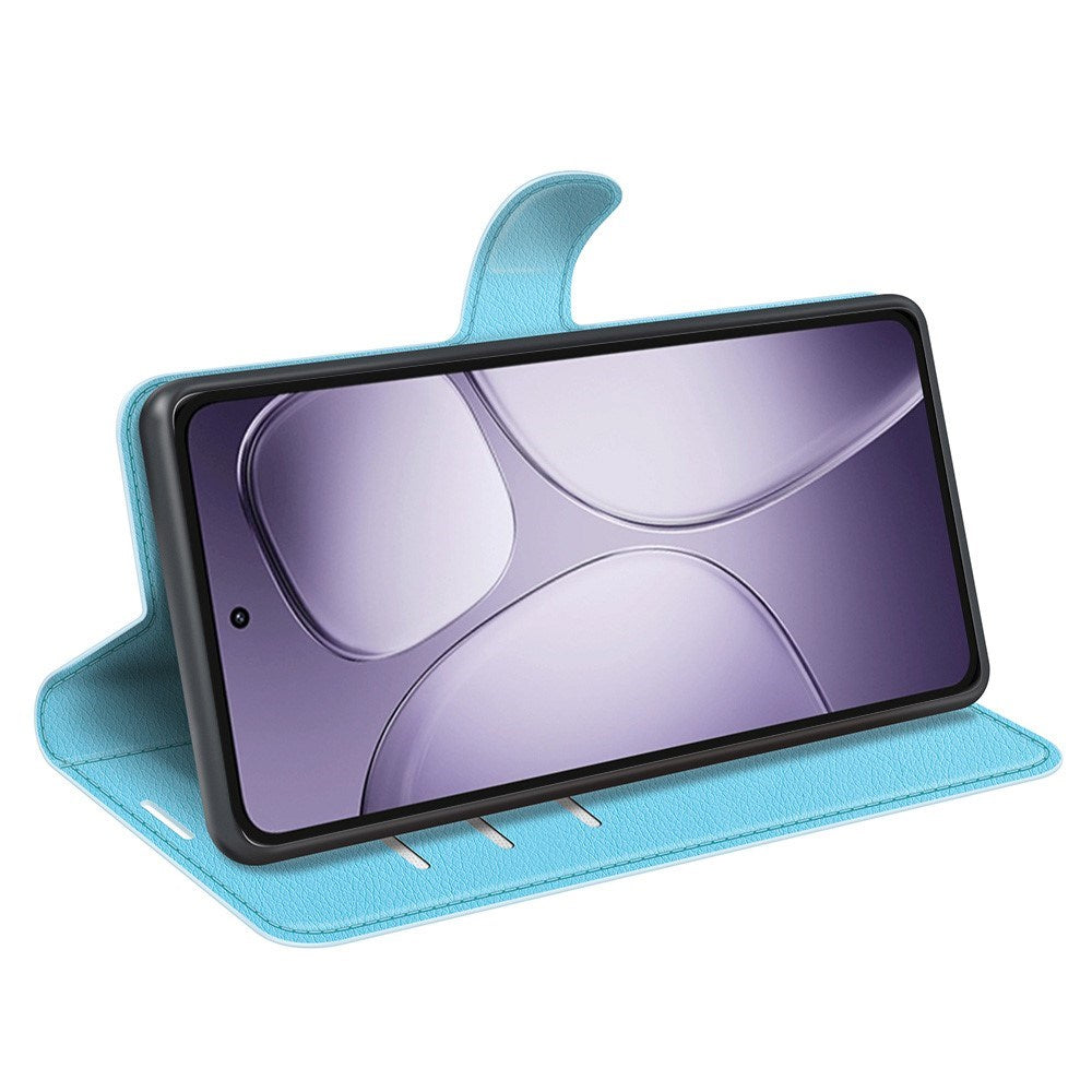 EIDERWOOD Xiaomi 14T Pro Litchi Leather Flip Cover m. Lommebok - Blå
