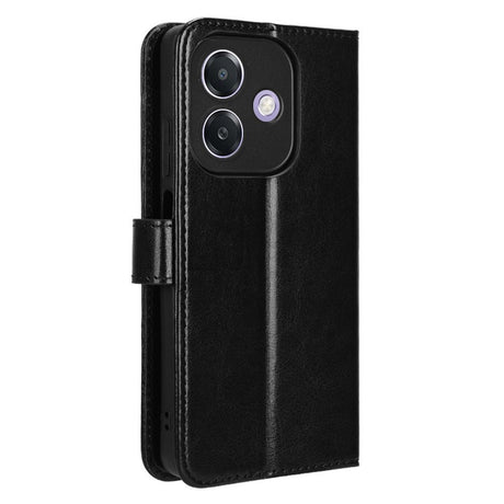 EIDERWOOD - Oppo A60 / A40M / A40 - Kunstlæder Flip Cover m. Kortholder og Håndledsrem - Sort