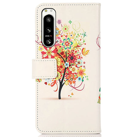 Sony Xperia 5 IV Leather Flip Cover m. Lommebok - Rosa tre