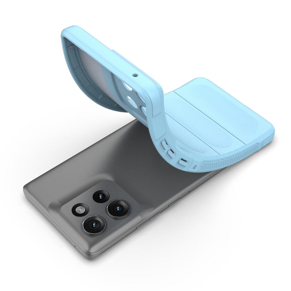 Robust deksel for Motorola Edge 50 5G - Sklisikkert anti-sjokk beskyttelsesdeksel - Lyseblå