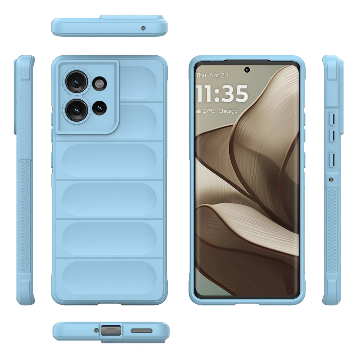 Robust deksel for Motorola Edge 50 5G - Sklisikkert anti-sjokk beskyttelsesdeksel - Lyseblå