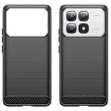 EIDERWOOD Xiaomi 14T Pro børstet karbonfiber fleksibelt plastbakdeksel - svart