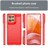 EIDERWOOD Motorola Edge 50 Cover m. Carbon Fiber Texture - Rød