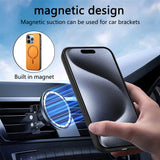 iPhone 16 Pro Skinnbelagt plastbakdeksel - MagSafe-kompatibel - Brun