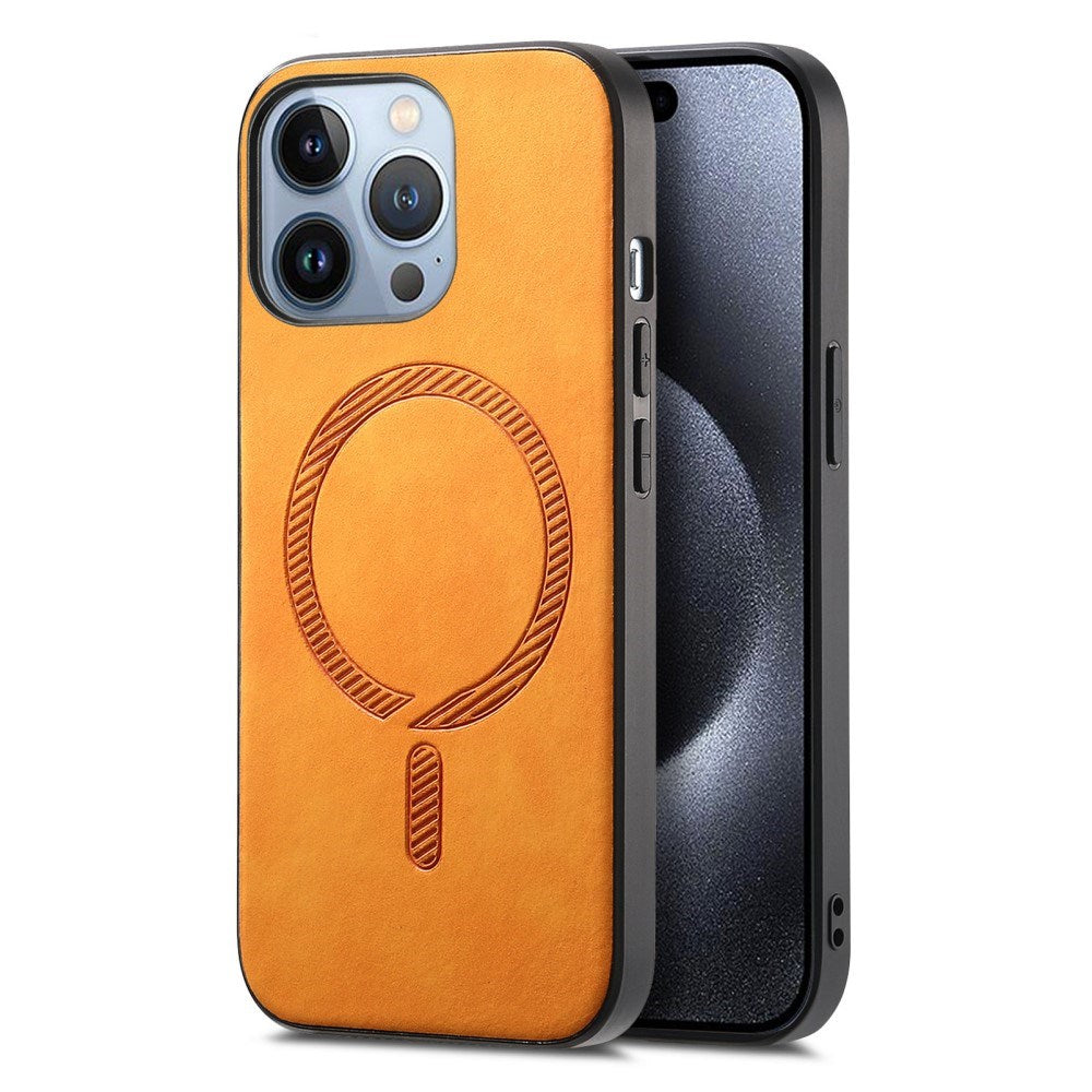 iPhone 16 Pro Max Skinnbelagt plastbakdeksel - MagSafe-kompatibel - Gul